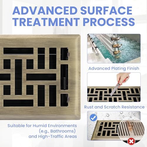 Howeall 4x10 Inches 2 Pack Heavy Duty Walkable Floor Register Easy Adjust Air - Image 3