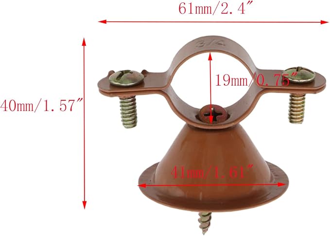 10pcs 3/4" Hanging Pipe Clamps Metal Pipe Supports Bell Hangers | 3/4" Cable - Image 2