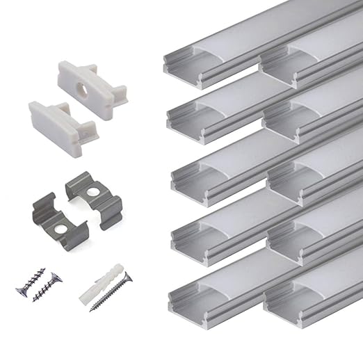 hunhun 10-Pack 6.6ft/ 2Meter U Shape LED Aluminum Channel System by hunhun