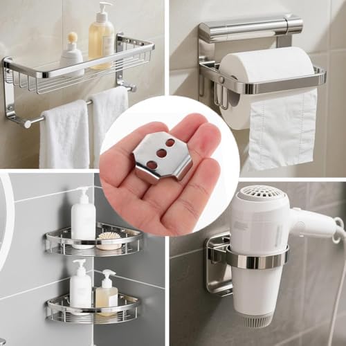 4Pcs Stainless Steel Towel Bar Mounting Hardware Easy Install - Image 3