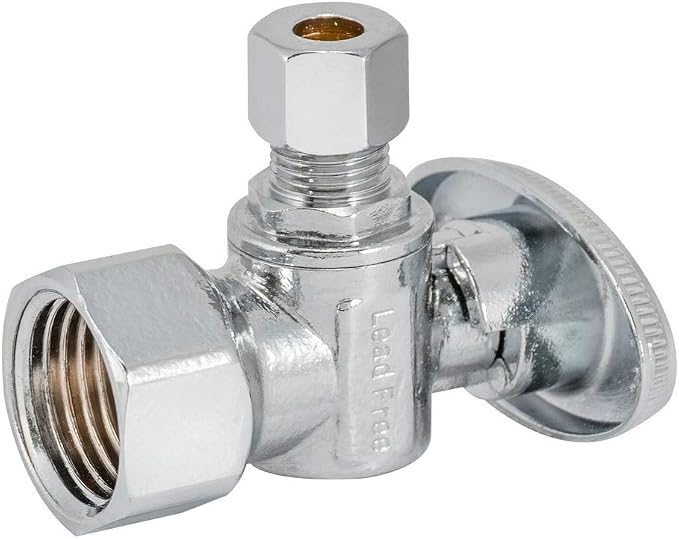 Eastman 1/2 inch FIP x 1/4 inch OD Compression Quarter Turn Angle Stop Valve by Eastman