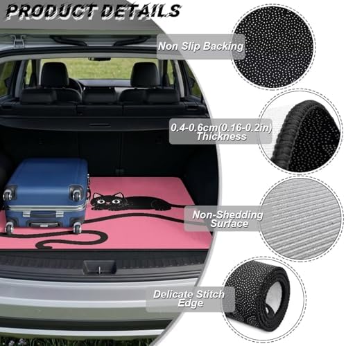 Pink Black Cat Beach Gear Trunk Mat 29"x39" - Image 6