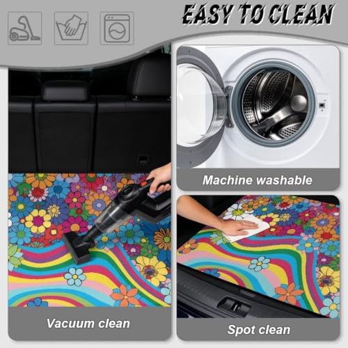 Colorful Hippie Flower Universal Car Trunk Mat - Image 5