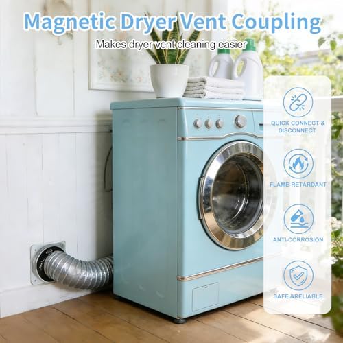 Magnetic Dryer Vent Coupling Connector Kit, 4 Inch Flexible Dryer Vent - Image 7