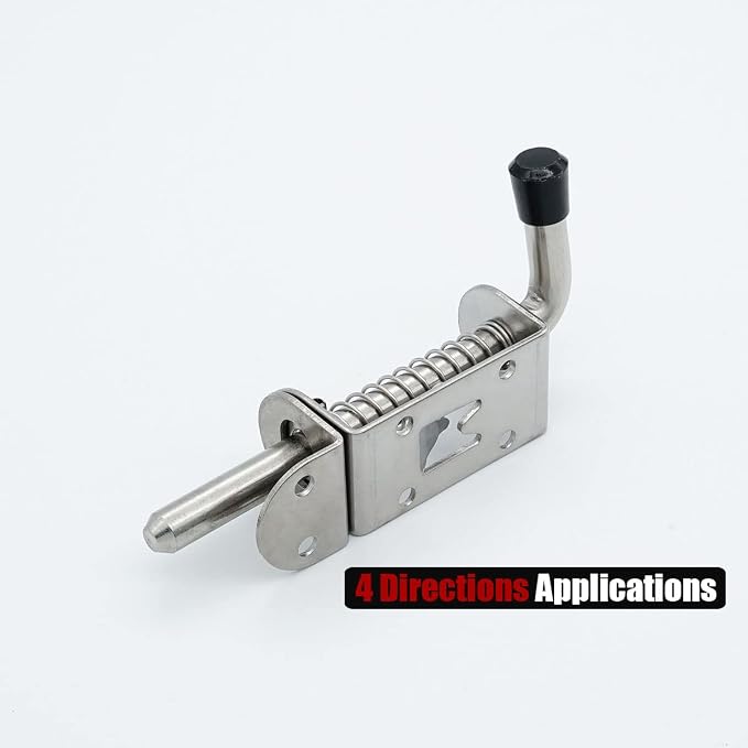 JQK Spring Loaded Latch Pin, 304 Stainless Steel Barrel Bolt Thickened 2mm Door - Image 5