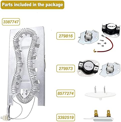 WP3387747 3387747 Dryer Heating Element Kit-Compatible - Image 4