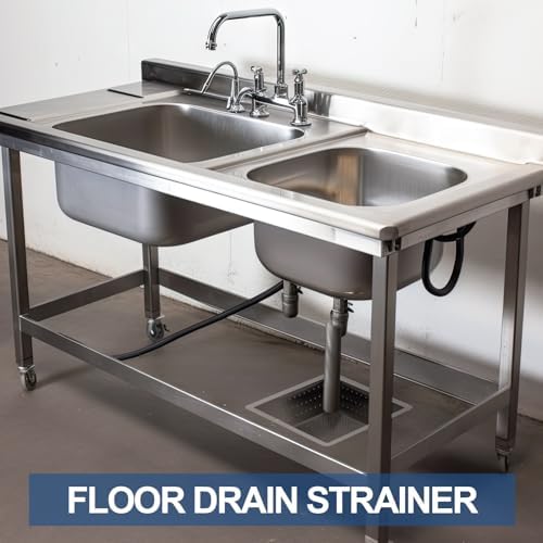 Tuanse 4 Pcs 10 x 10 x 3'' Stainless Steel Commercial Floor Drain Strainer - Image 6