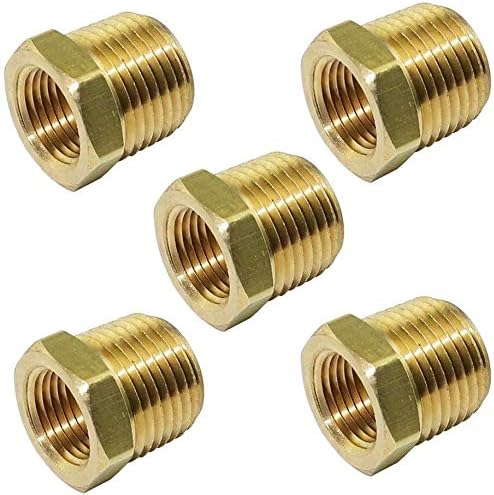 Brass 3/4" x 1/2" NPT Bushing Hex Reducer Reducing Pipe Fitting, 3/4 inch Male by TLTOOLEGIN