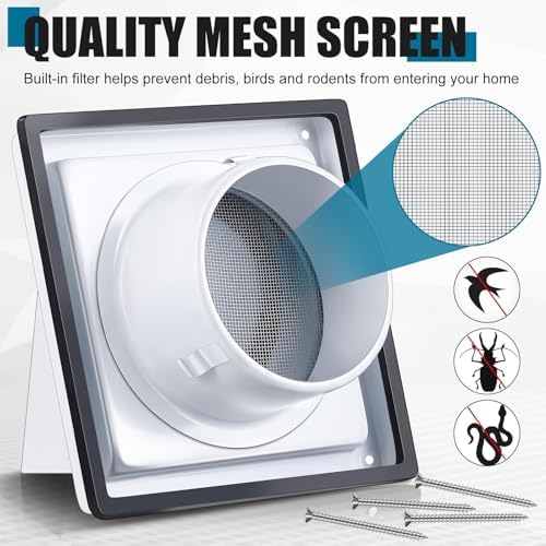 Gisafai 6 Inch Dryer Vent Cover Outdoor - Image 3