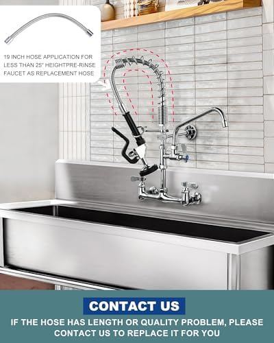 ALEASHA 21" Commercial Sink Faucet Wall Mount - Image 6
