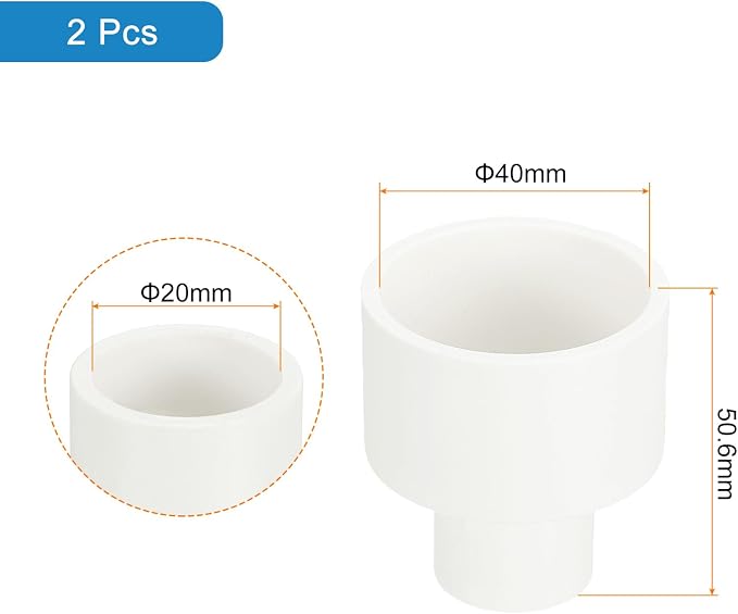 uxcell 2 Pcs UPVC Reducer Pipe Fitting, 1-1/4"x1/2" PVC Straight Pipe Coupling - Image 2