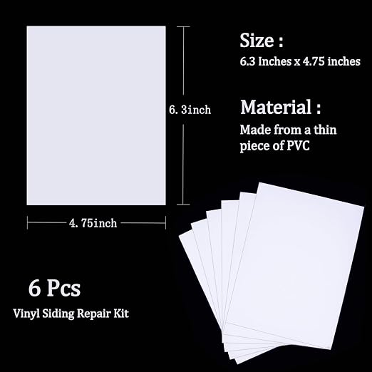 Vinyl Siding Repair Kit 6Pcs 6.3X4.75Inch Self-Adhesive Vinyl Siding Patch PVC - Image 3