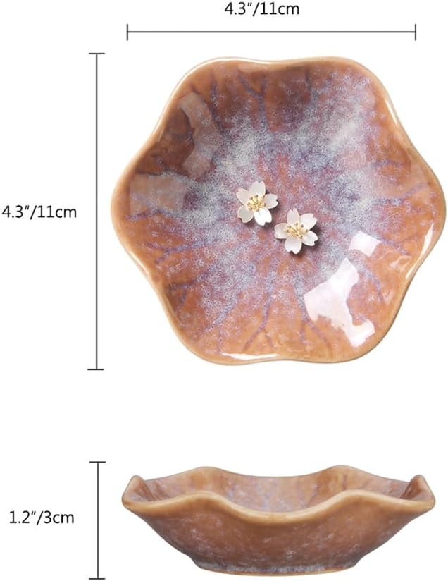 2PCS Lotus Leaf Shape Ring Holder Dish, Small Key Bowl, Ceramic Trinket Tray - Image 6