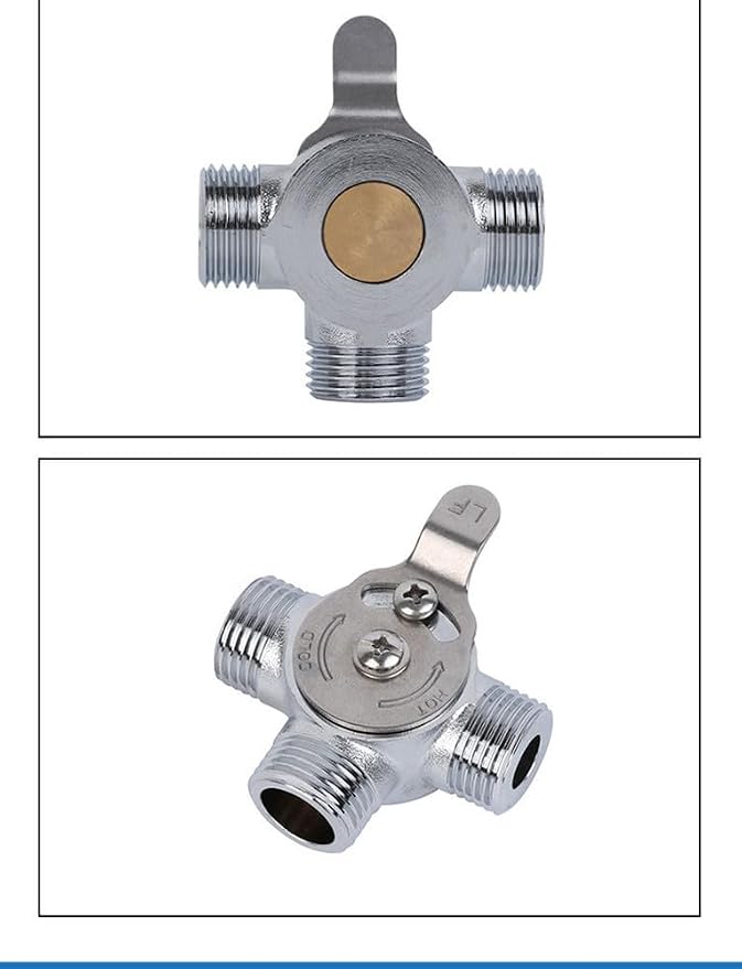 3/8" Manual Mixing Valve for Hot and Cold Water, Three-way Solid Brass - Image 7