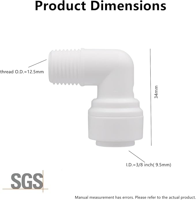 10 PCS 1/4" Male x 3/8" OD Push to Connect Tube Fitting - Image 2