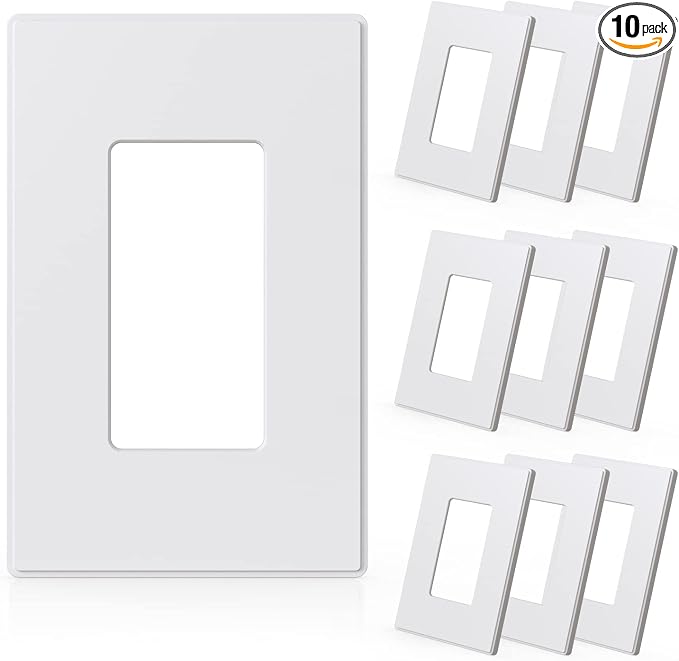 ELEGRP 1-Gang Screwless Decorative Wall Plates, Mid-Size Unbreakable by ELEGRP%7CELEGROUP