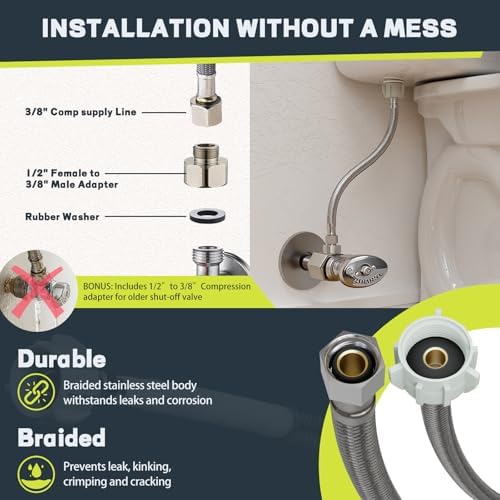 Toilet Flange Repair Kit with Elastic Wax Ring & 16" Supply Line - Image 3