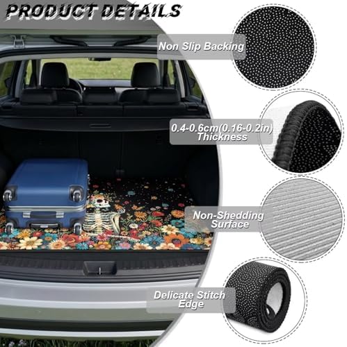 Colorful Flower Skull SUV Car Trunk Mat 29"x39" - Image 6