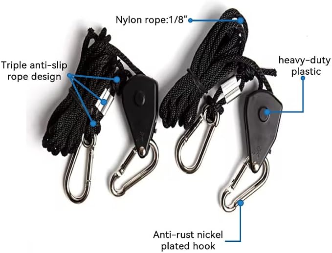 6pair of 1/8 Inch Adjustable Heavy Duty Rope Hangers - Image 2