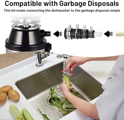 Dishwasher Drain Hose Adapter for Garbage Disposals, Rubber Drain Connector Kit - Image 4