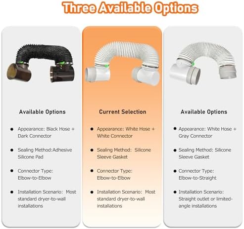 Dryer Vent Hose Connector Kit for Tight Spaces, 90° Elbow-to-Elbow - Image 2