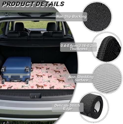 ELEQIN Pink Floral Horse SUV Trunk Mat Cargo Liner - Image 6