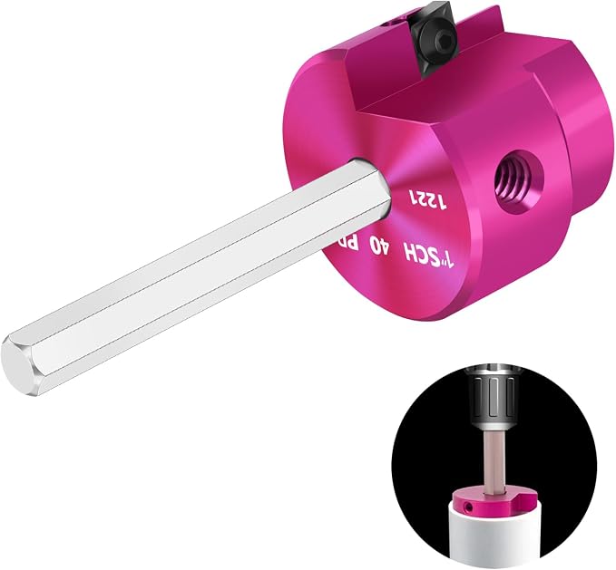 PVC Pipe Reamer 1Inch Head, PVC Fitting Saver w/ 1/4-Inch Hex Shaft | Socket - Image 3