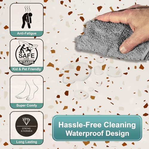 Sorbus 80 Sq. Ft. Interlocking Terrazzo Foam Floor Tiles - Image 4