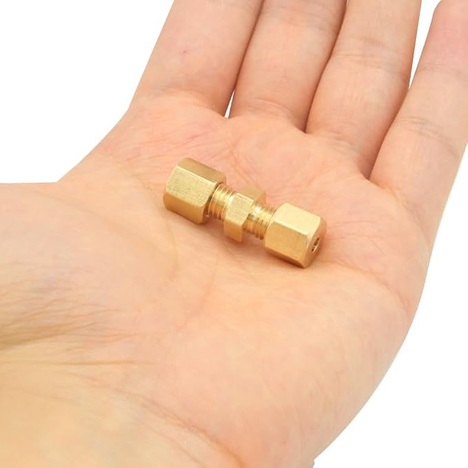 Hooshing 10PCS Brass Compression Tube Fitting 1/8" OD x 1/8" OD Connector - Image 4