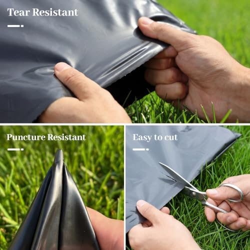 Black Plastic Sheeting 6 Mil 10 x 25 FT, Heavy Duty Polyethylene Sheeting - Image 6