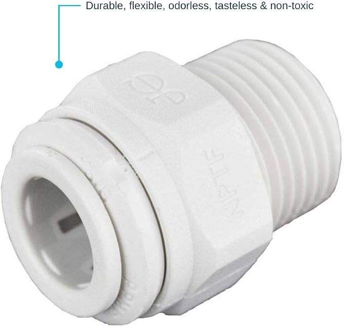 John Guest 3/8 Inch OD x 3/8 Inch NPT Straight Adapter, Push to Connect Plastic - Image 5