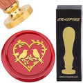 CRASPIRE 1.18In/30mm Wax Seal Stamp Bird on Tree Branch Lovebirds Leaf Love by CRASPIRE