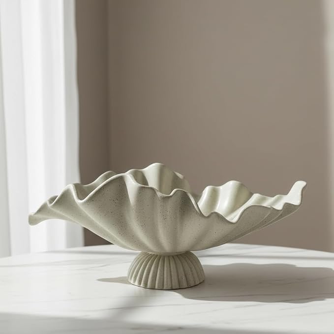 16" Large Decorative Bowl decor, Modern Home Decoration Scallop Bowl, Fashion - Image 5