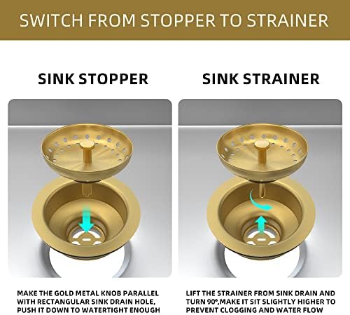 Kitchen Sink Drain Gold Sink Drain Strainer - Image 4