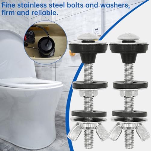 2Pcs Toilet Tank to Bowl Bolts Kit, Universal Waterproof Toilet Bolts, Heavy - Image 2
