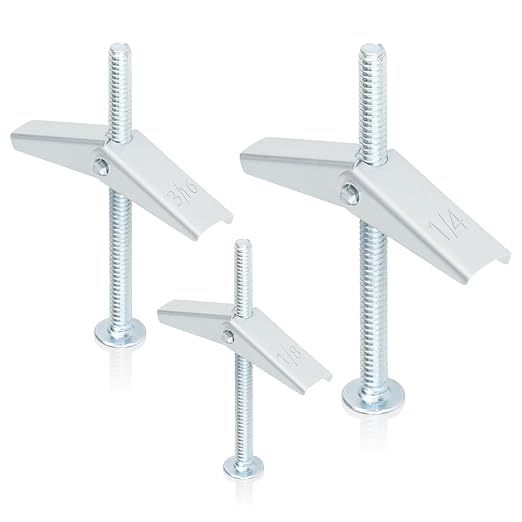 26Pcs 3 Sizes Hollow Wall Anchors 1/8”12pcs 3/16”8pcs 1/4”6pcs Heavy Duty by Vmuter