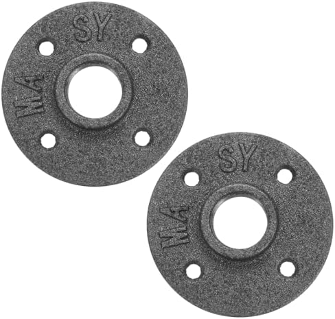uxcell 2 Pack Industrial Pipe Floor Flange, Iron Pipe Fittings, 3/4 Inch by uxcell