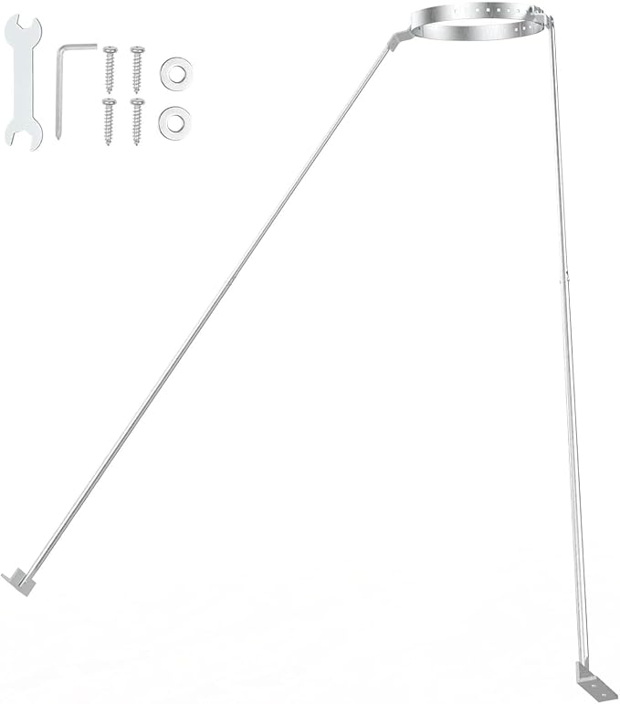 Diameter Stove Pipe Stainless Steel Roof Bracket Support Kit Adjustable - Image 7