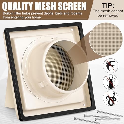 Gisafai 6 Inch Dryer Vent Cover Outdoor - Image 3