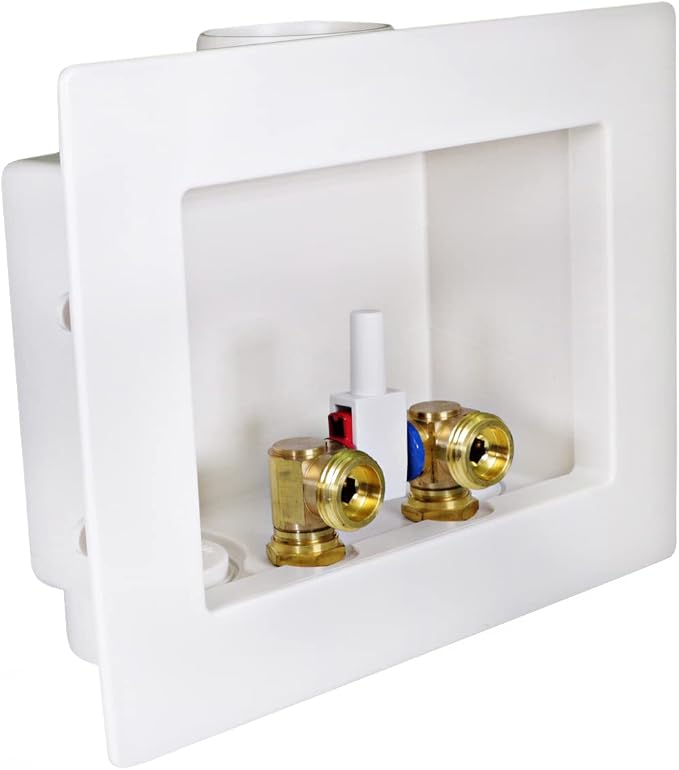 Highcraft Washing Machine Outlet Box Dual Drain, 1/2" CPVC Connection Valve by Highcraft