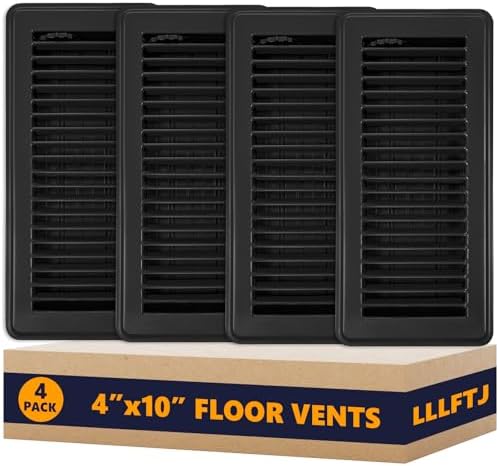 4 Pack Floor Vent Covers, Floor Register 4" x 10", Adjustable Decorative Vent by Unknown