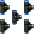 5 Pcs 5/16" x 5/16"x 5/16" Pneumatic T Shaped 3 Way Tube Reducer Connector by ROZESAZZ
