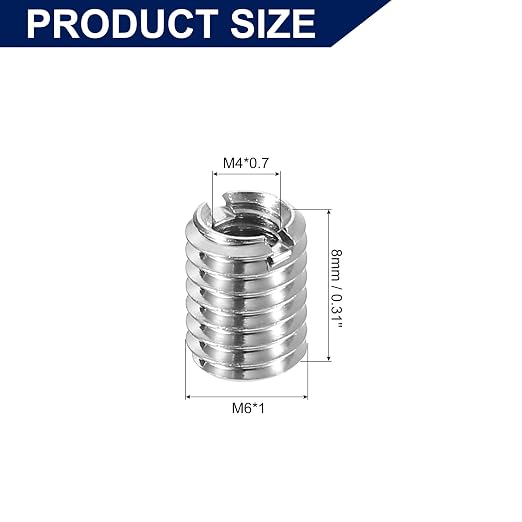 uxcell Thread Adapters Sleeve Reducing Nuts, Threaded Insert Repair Sleeve - Image 2