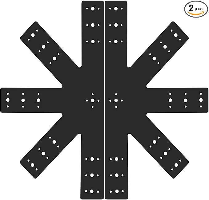 2pcs 24x13.5 Gable Plate Pergola Truss Roof Plate Connector Black | Heavy Duty by Andorm