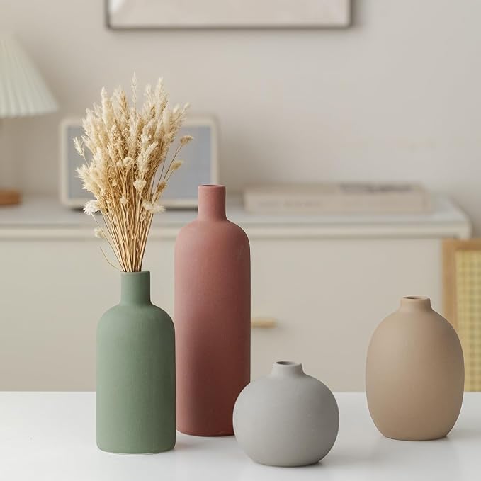 Modern Ceramic Vase Set, Neutral Colors, Decorative Vases - Image 7