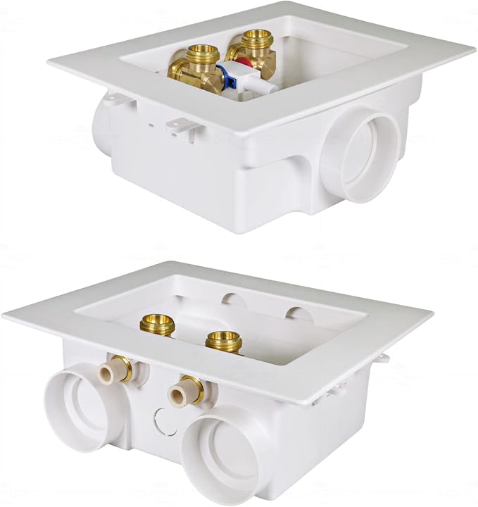 Highcraft Washing Machine Outlet Box Dual Drain, 1/2" CPVC Connection Valve - Image 4
