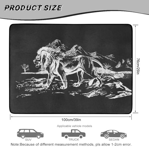 Lion Sketch Universal Car Trunk Mat - Image 7