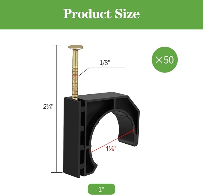 50 Pack Pack 1" Half Clamps J-Hook - Image 2