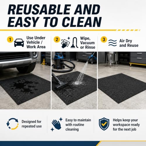 31" x 36" Garage Floor Mat, Oil Spill Mat - Image 4