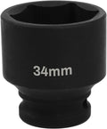 1/2" Drive 34mm Deep Impact Socket, 6 Point Chrome Molybdenum Steel Heavy Duty by YTkavq